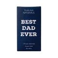 Front of navy blue box of Thulisa Naturals cedar and cypress scented shower steamers with 'Best Dad Ever' text, on a white background.