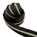 Black | #5 Light Gold Zipper by the Yard - 5 Yard Singles