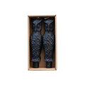 Creative Co-op Black Owl Unscented Taper Candles, set of 2 in kraft box packaging.