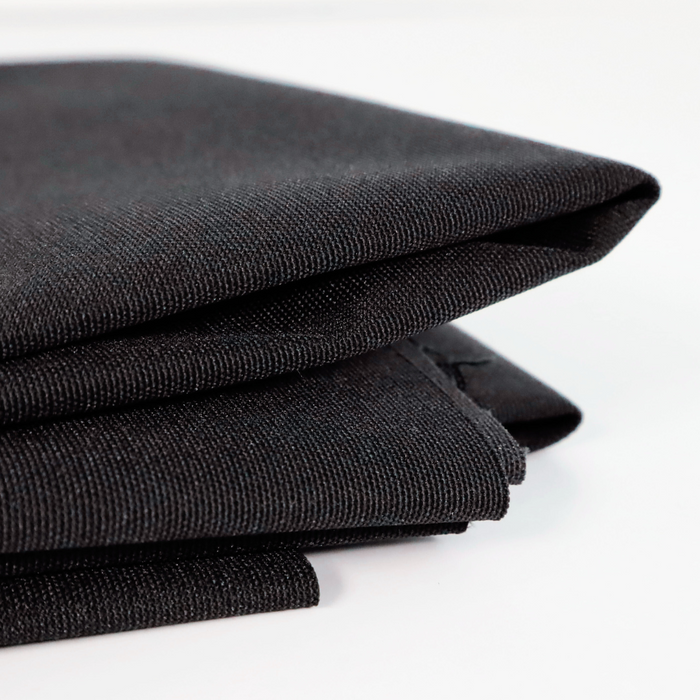 This ReNew Solid is in black. This photo is of the fabric folded.
