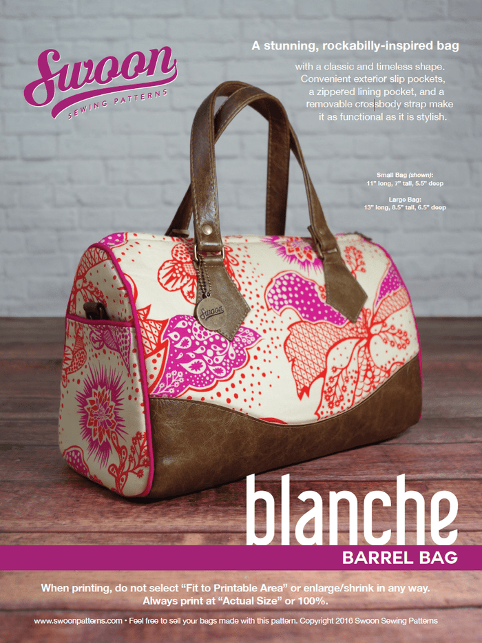 Blanche Barrel Bag by Swoon Sewing Patterns | Hardware Kit