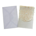 Blank Invitations Rectangle Laser Cut Design, Ivory, 7-1/4-Inch, 8-Count