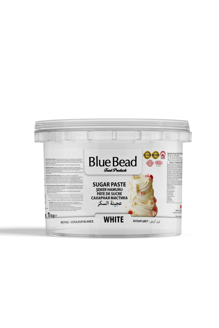 Blue Bead White Fondant is a smooth, flexible sugar paste designed for flawless cake decorating.