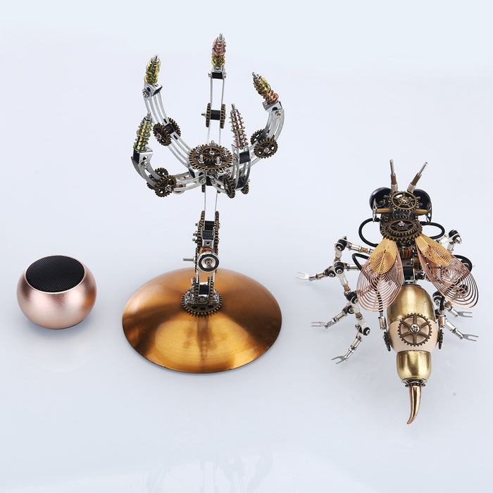 Bluetooth Speaker DIY Mechanical Wasp Assembly Steampunk Metal Model kit