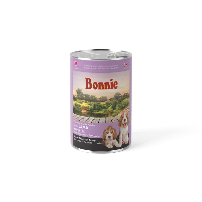 Bonnie Lamb Puppy Wet Dog Food 400 g is specially formulated to support the nutritional needs of growing puppies.