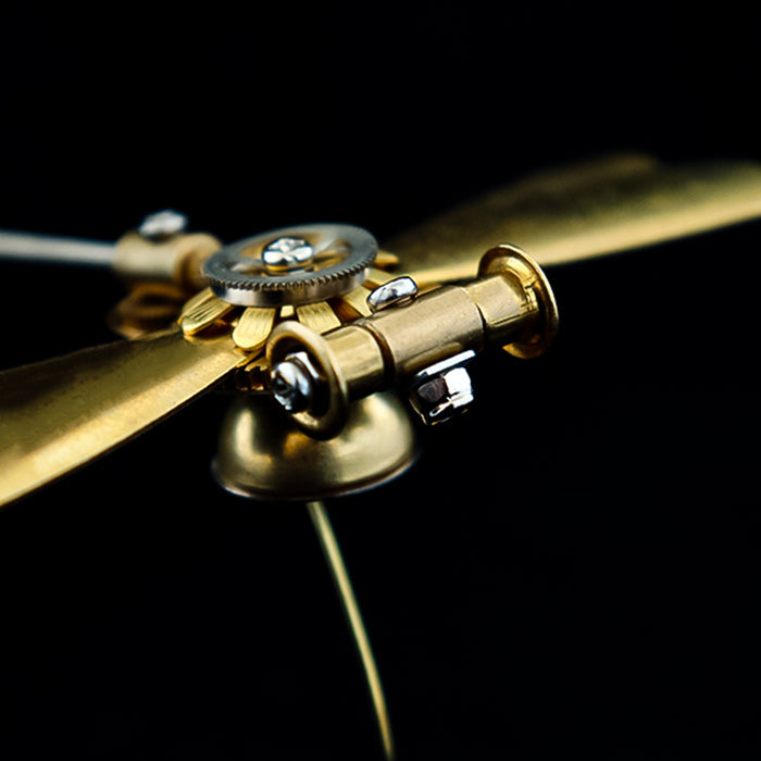 Brass Mini Dragonfly Insect Model with Base Handmade Assembled Crafts