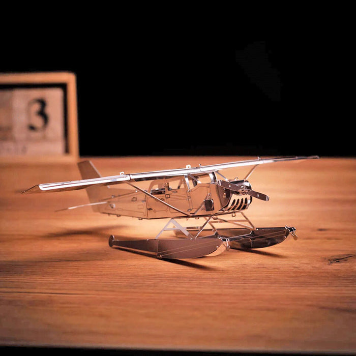 Breeze Drifter Cessna Seaplane Mechanical 3D Metal Aircraft Kit for Aviation Lovers 81PCS