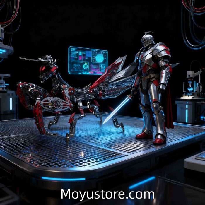 Build Your Own Cyber Mantis – 1000+PCS 3D Metal Mechanical Model (Black & Red)