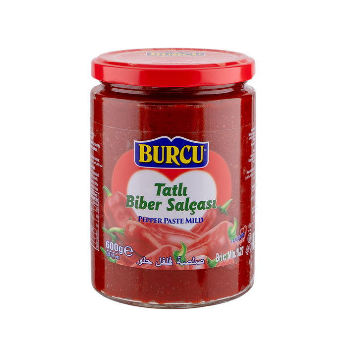 Burcu Tatli Biber Salcasi is a rich and flavorful Turkish sweet red pepper paste made from freshly harvested red peppers.