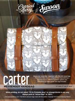 Carter Messenger Handbag by Swoon Sewing Patterns | Hardware Kit