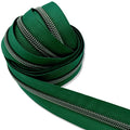 Castleton Green | #5 Black Nickel Zipper by the Yard - 3 Yard Singles