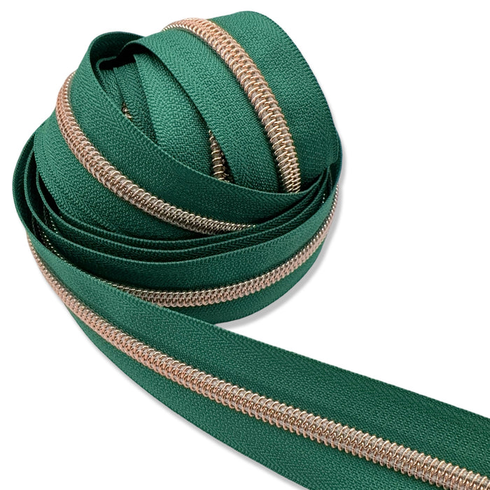 Castleton Green | #5 Rose Gold Zipper by the Yard - 3 Yard Singles