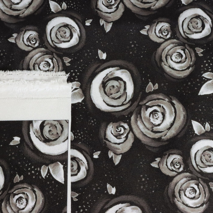 This printed WPC-Lite is of watercolor roses in black and white.