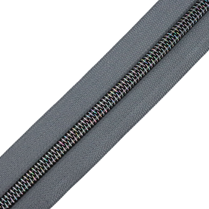 Charcoal Gray | #5 Midnight Rainbow Zipper by the Yard - 3 Yard Singles