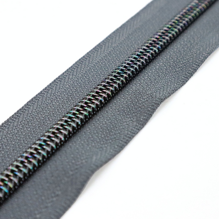 Charcoal Gray | #5 Midnight Rainbow Zipper by the Yard - 3 Yard Singles