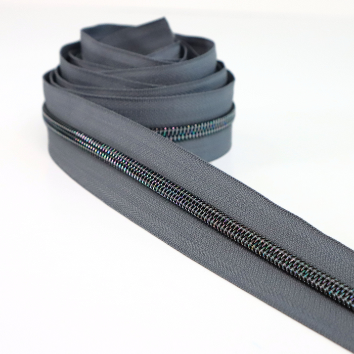 Charcoal Gray | #5 Midnight Rainbow Zipper by the Yard - 3 Yard Singles