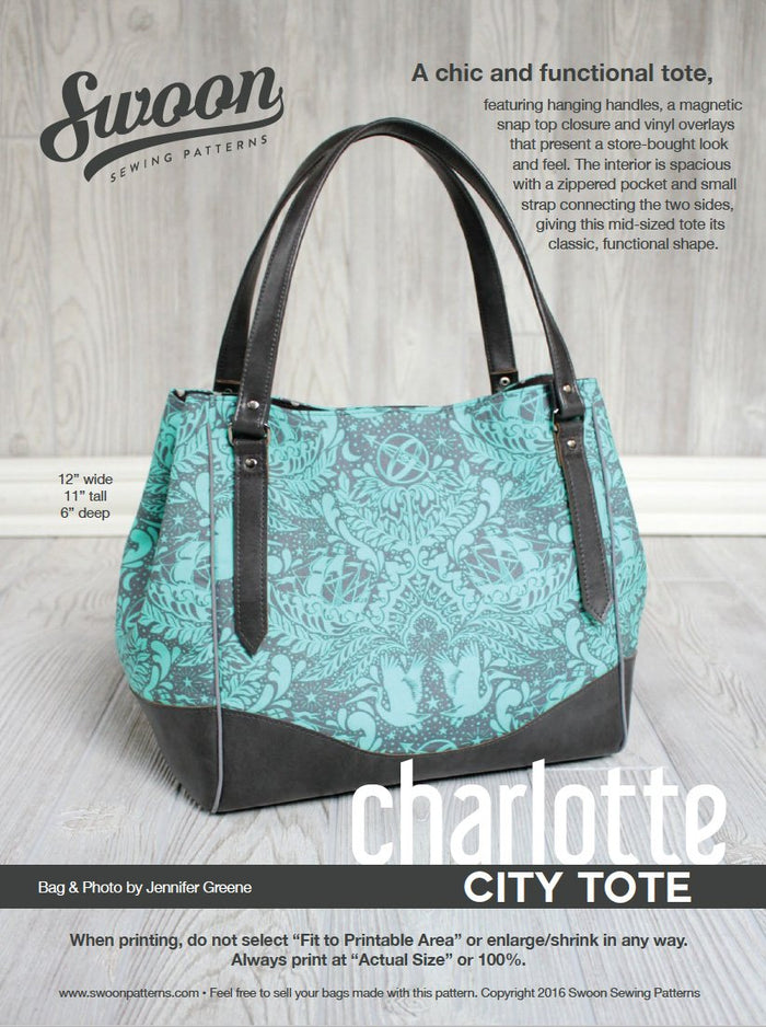 Charlotte City Tote by Swoon Sewing Patterns | Hardware Kit
