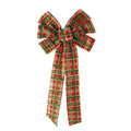 Checkered Plaid Felt Christmas Bow, 20-Inch - Red/Green