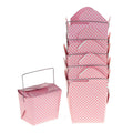 Checkered Take Out Boxes with Wire Handle,  Pink, 2-1/2-Inch, 6-Piece