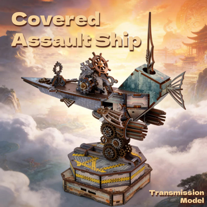 Chinese Ancient Fast attack Craft Warship Mechanical 3D Wooden Model Building kits 248PCS