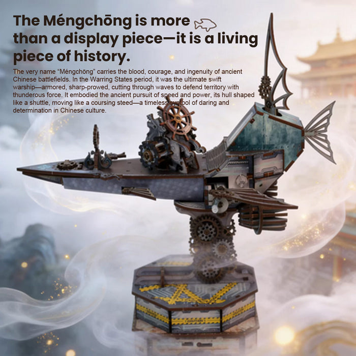Chinese Ancient Fast attack Craft Warship Mechanical 3D Wooden Model Building kits 248PCS