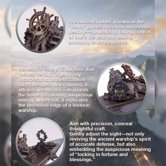 Chinese Ancient Fast attack Craft Warship Mechanical 3D Wooden Model Building kits 248PCS