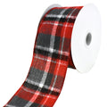 Christmas Flannel Brush Plaid Wired Ribbon, 2-1/2-Inch, 10-Yard