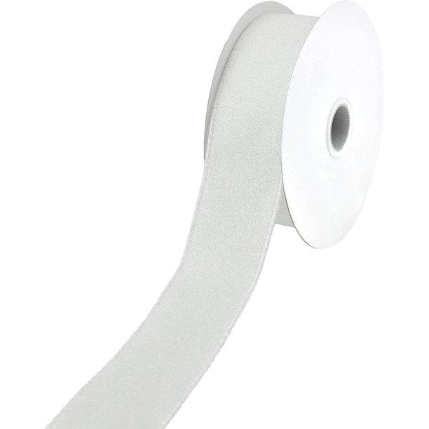 Christmas Flat Glitter Wired Edge Ribbon, 1-1/2-Inch, 10-Yard