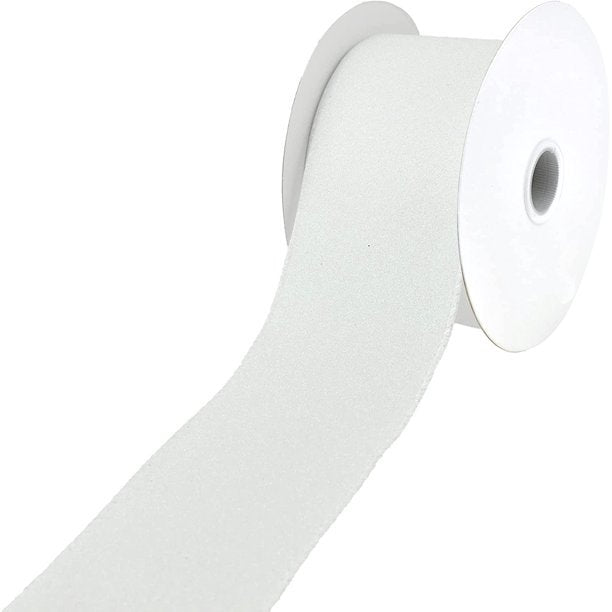 Christmas Flat Glitter Wired Edge Ribbon, 2-1/2-Inch, 10-Yard