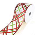 Christmas Metallic Argyle Plaid Wired Ribbon, 2-1/2-Inch, 10-Yard