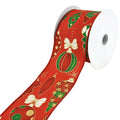 Christmas Ornaments Faux Linen Wired Ribbon, 2-1/2-Inch, 10-Yard