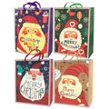 Christmas Santa Glitter Gift Bags, 12-1/2-Inch, 4-Piece