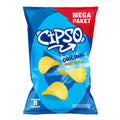 Enjoy the bold crunch of Cipso Ruffled Original Potato Chips in a generous mega-size bag.