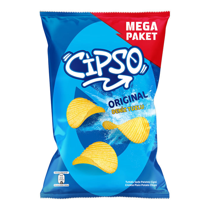 Enjoy the bold crunch of Cipso Ruffled Original Potato Chips in a generous mega-size bag.