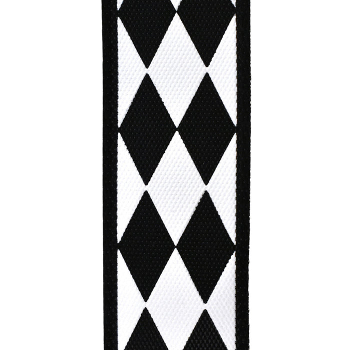 Classic Harlequin Diamonds Satin Ribbon, 5/8-Inch, 10-Yard - Black/White