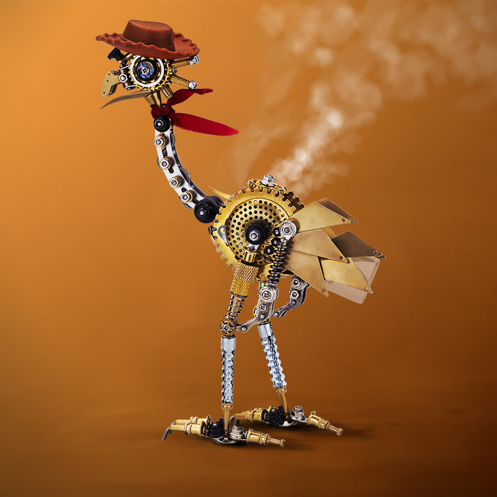Classic Ostrich Western Cowboy 350PCS 3D Metal Model Kits Steampunk Animal