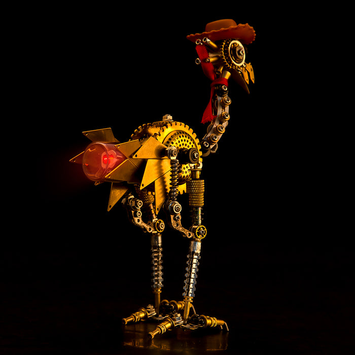 Classic Ostrich Western Cowboy 350PCS 3D Metal Model Kits Steampunk Animal