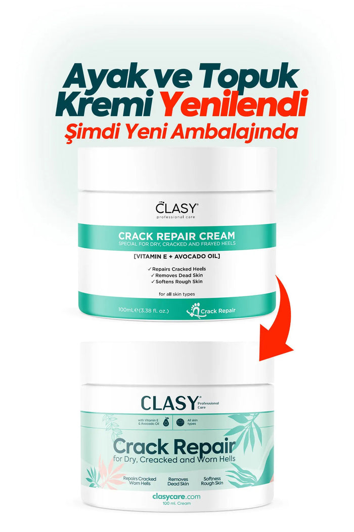 Clasy Care Crack Repair Heel Cream is specially formulated to help restore dry, rough, and cracked heels.