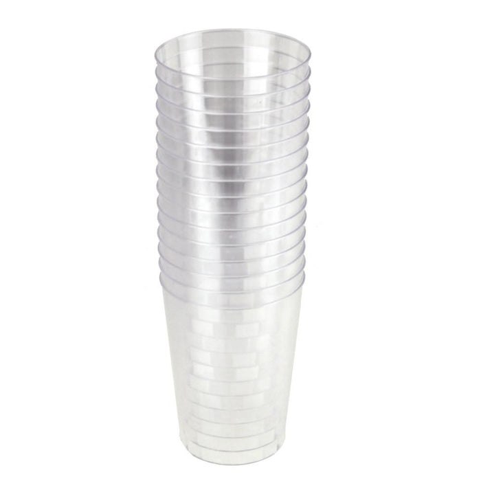Clear Plastic Cups Tumbler 10 oz, 3-Inch, 15-Piece