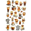 Coffee Drinks Puffy 3D Sticker Sheet, 1-1/4-Inch, 26-Piece