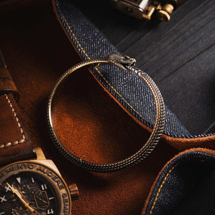 coppertistwu Brass Ouroboros Eatting Tail Bracelet 2.0
