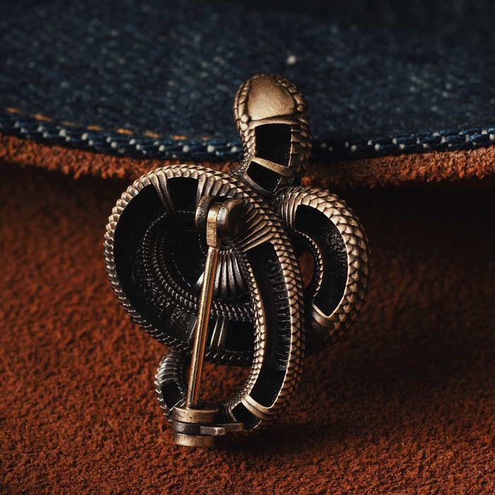 coppertistwu Hognose Snake Brooch