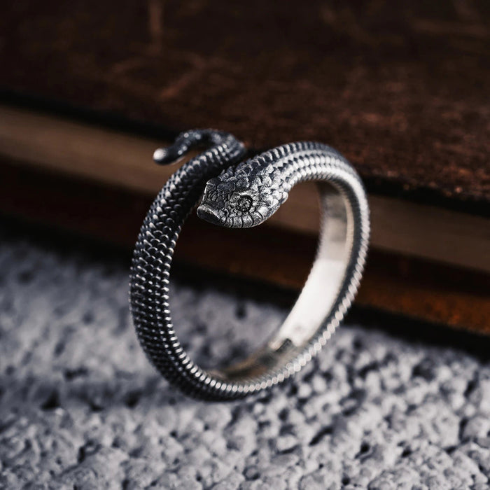 Coppertistwu Hognose Snake Ouroboros Snake Ring
