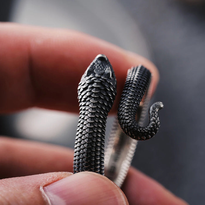 Coppertistwu Hognose Snake Ouroboros Snake Ring