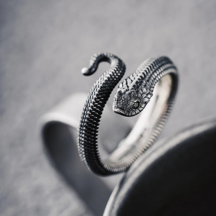 Coppertistwu Hognose Snake Ouroboros Snake Ring