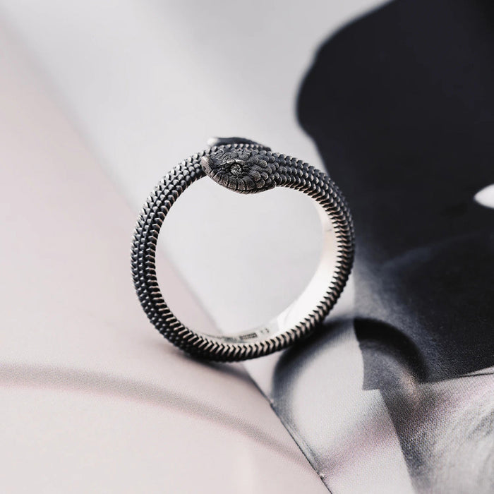 Coppertistwu Hognose Snake Ouroboros Snake Ring