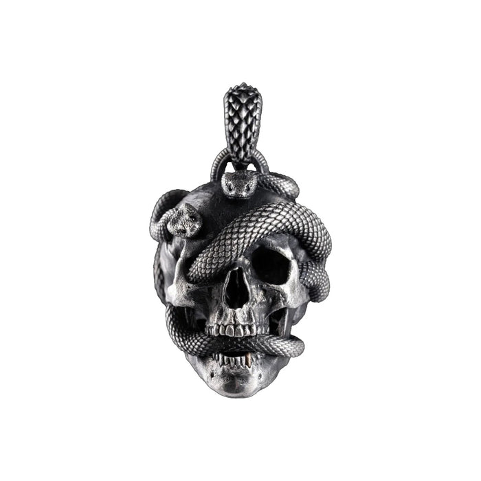 coppertistwu Skull Snake Pendant