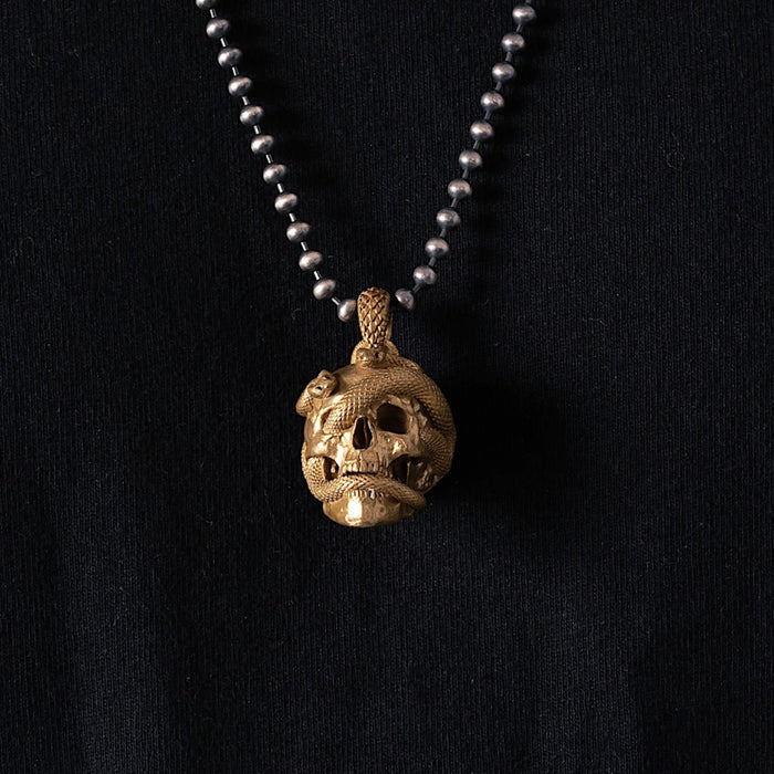 coppertistwu Skull Snake Pendant