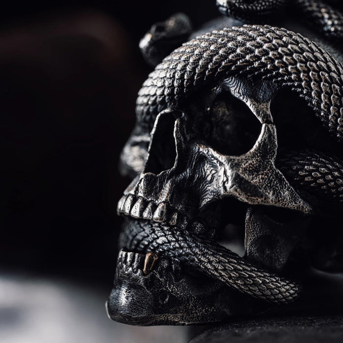 coppertistwu Skull Snake Pendant