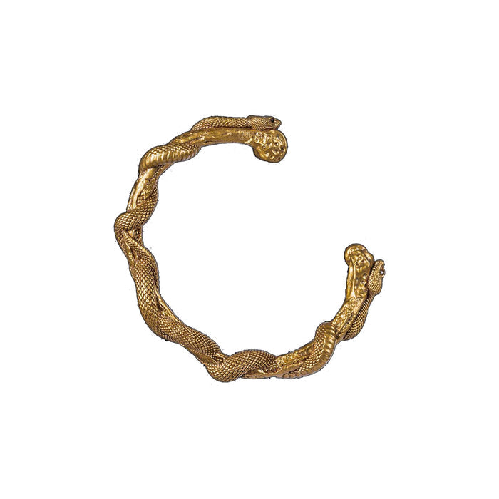 coppertistwu Twisted Snake Cuff Bracelet with Zircon Eyes 7''